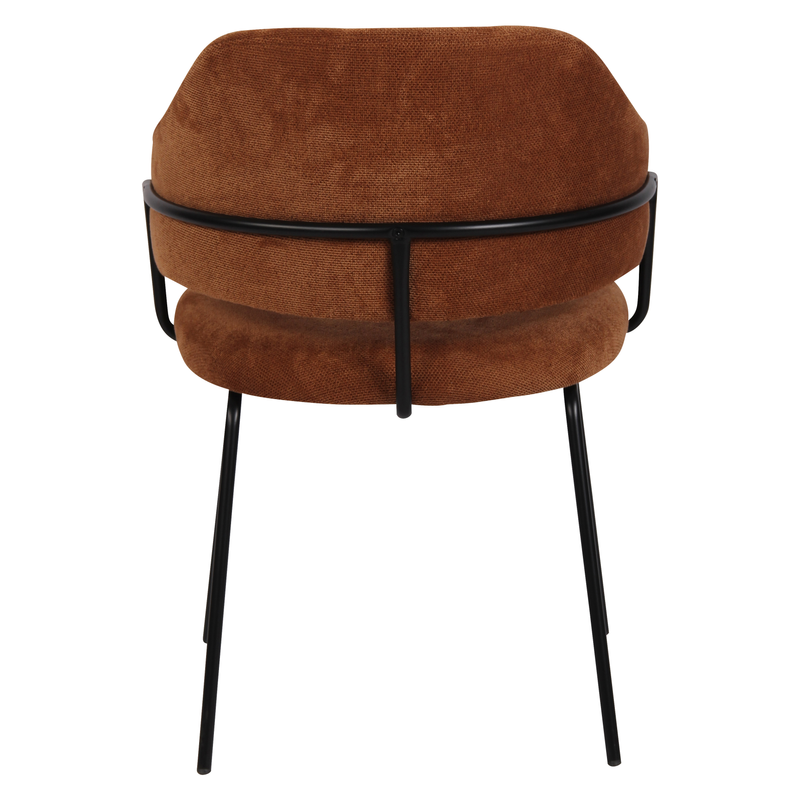 Chaise repas tissu cuivre