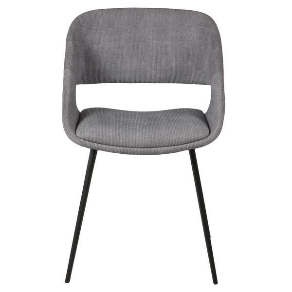 Chaise repas velours c?telé gris clair