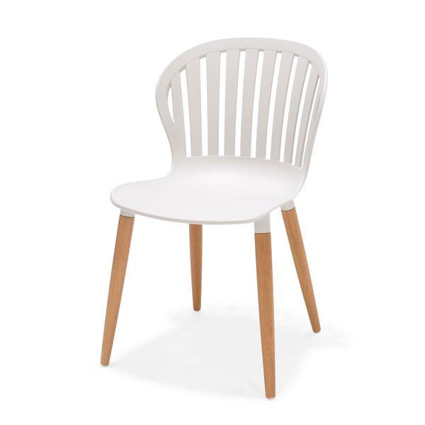 Chaise repas outdoor plastique recyclé blanc