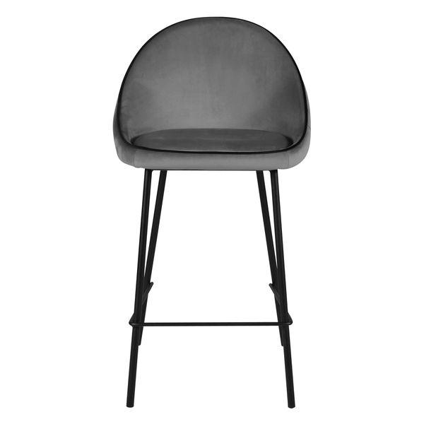 Chaise de bar velours anthracite
