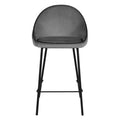 Chaise de bar velours anthracite