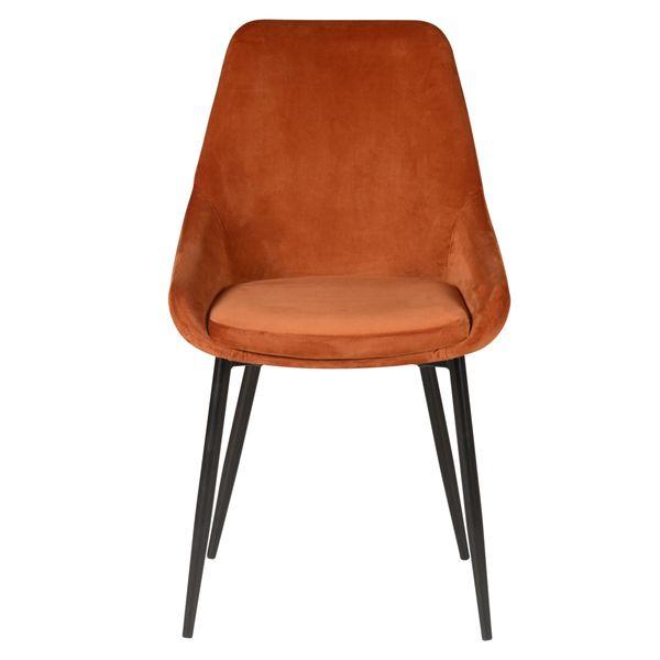 Chaise en velours cognac