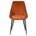 Chaise en velours cognac