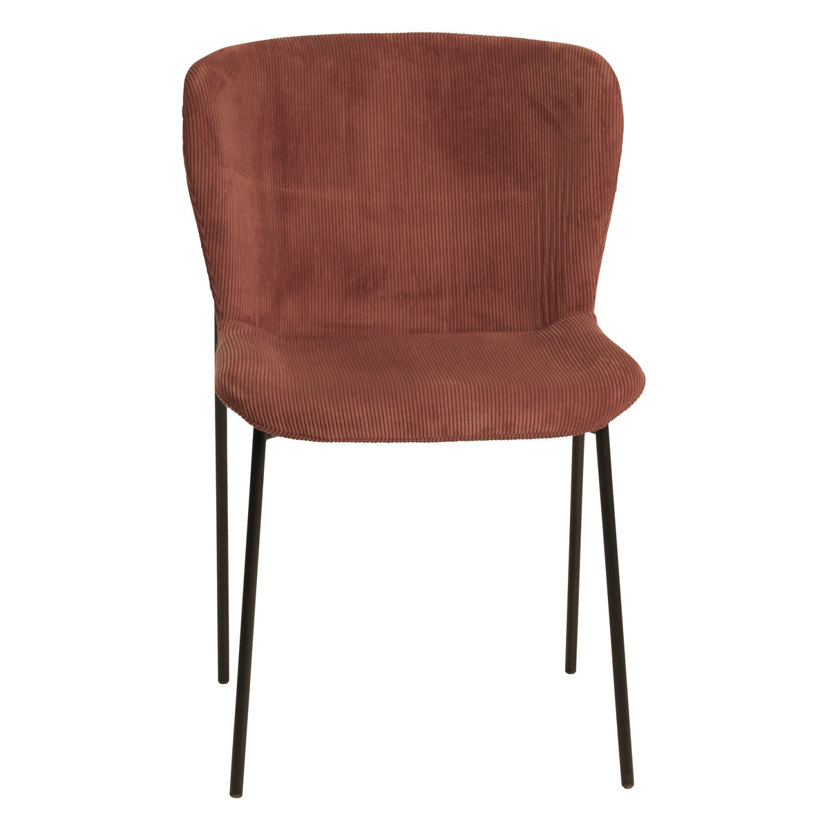 Chaise repas velours c?telé rouge