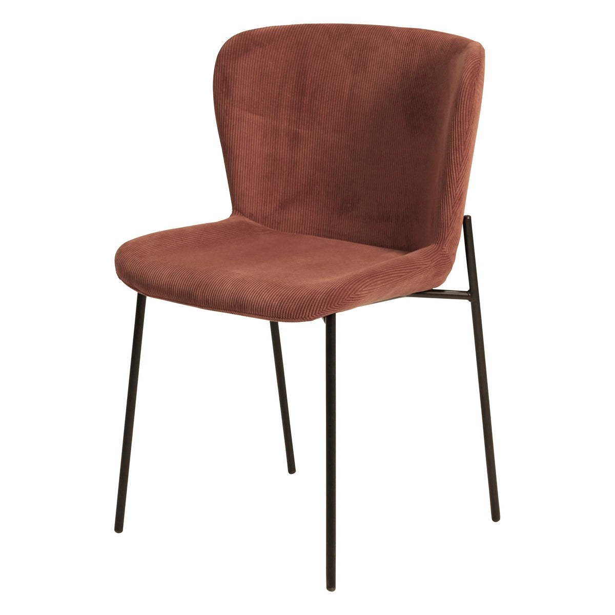 Chaise repas velours c?telé rouge