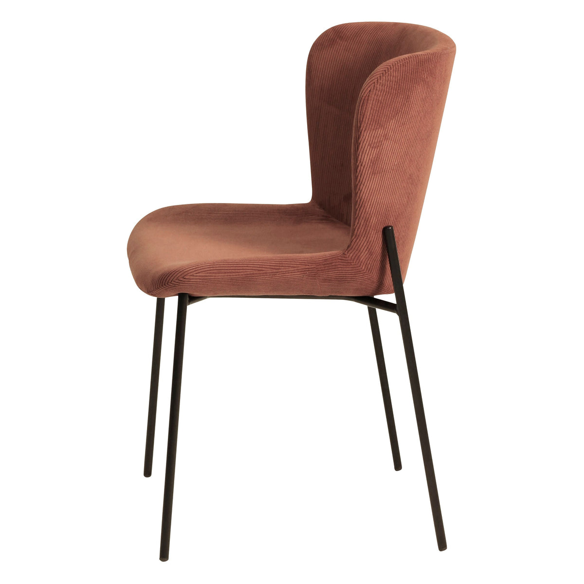 Chaise repas velours c?telé rouge