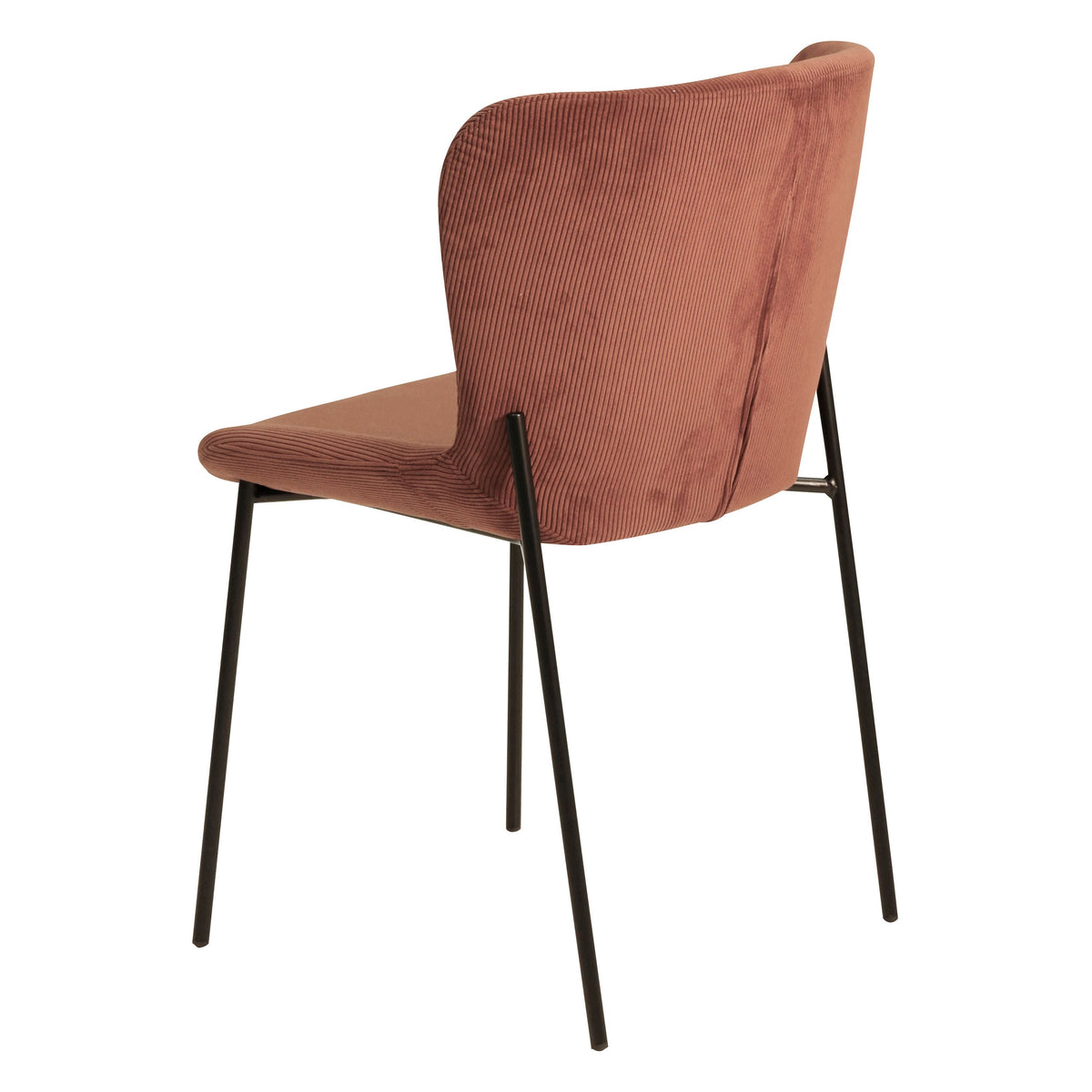 Chaise repas velours c?telé rouge