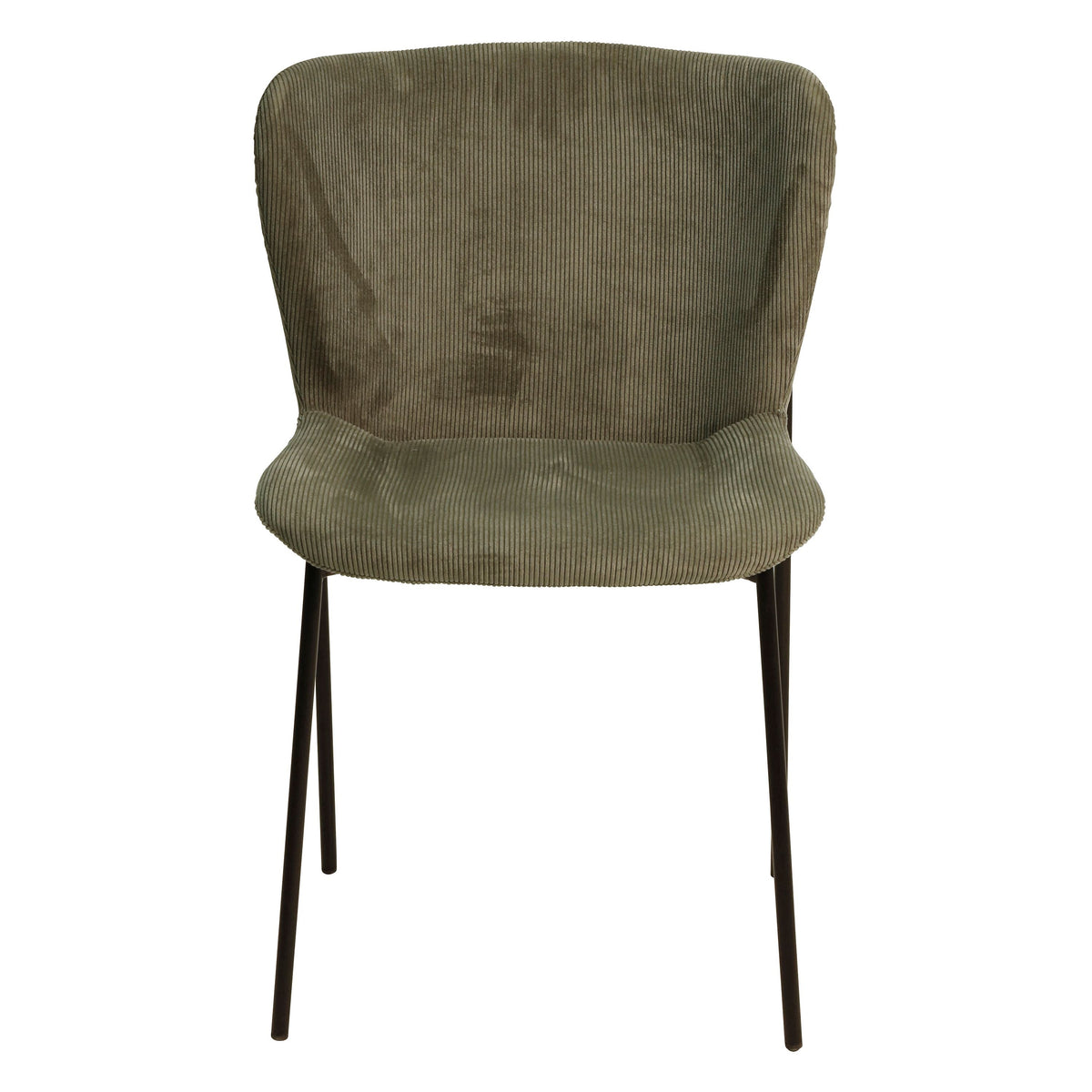 Chaise repas velours c?telé vert amande