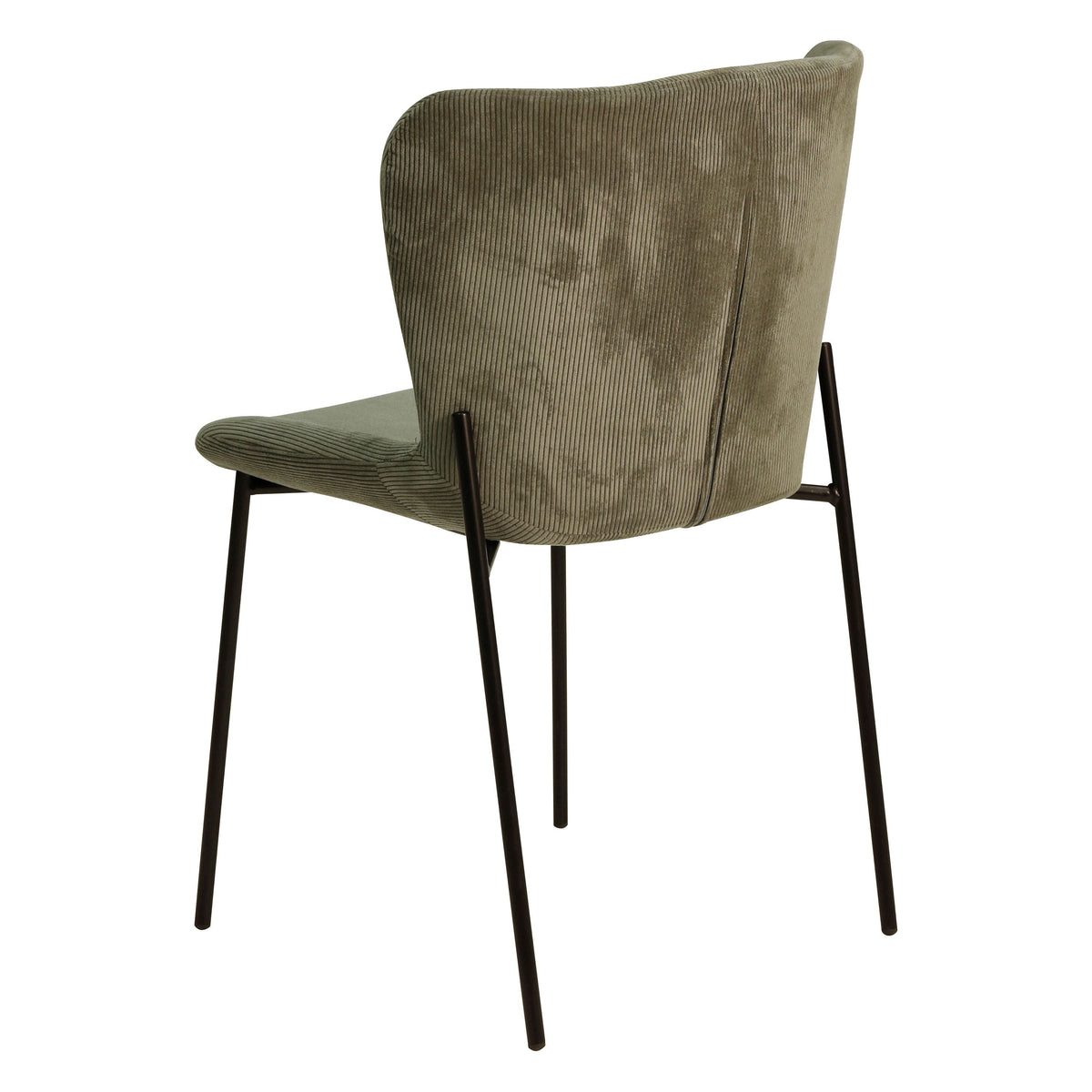 Chaise repas velours c?telé vert amande