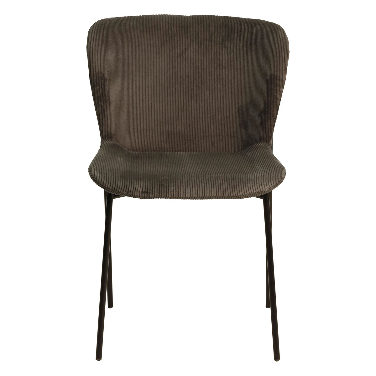 Chaise repas velours c?telé gris foncé
