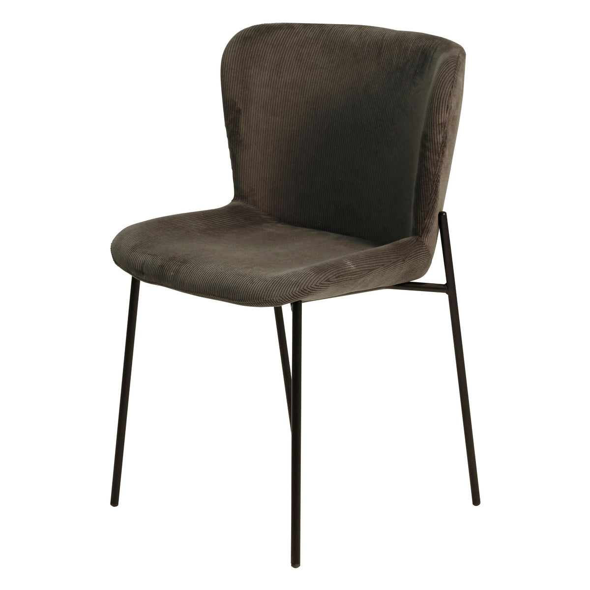Chaise repas velours c?telé gris foncé