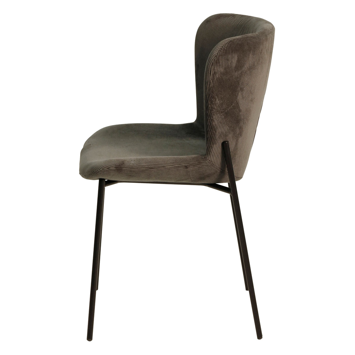 Chaise repas velours c?telé gris foncé