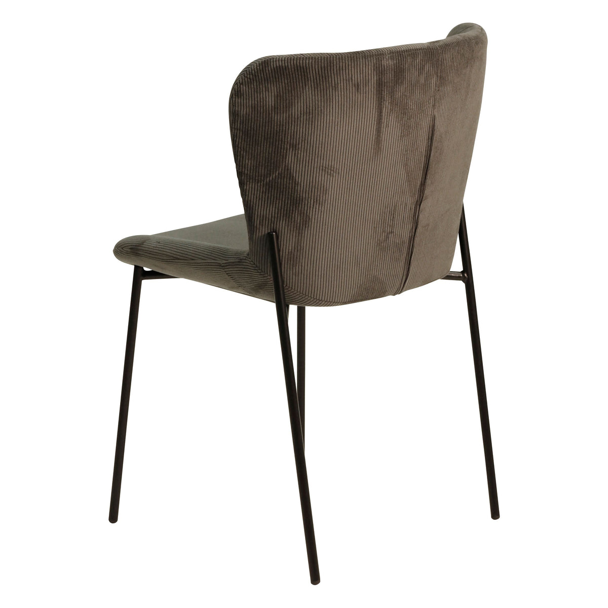 Chaise repas velours c?telé gris foncé