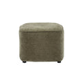 Pouf en tissu soft touch kaki Jona