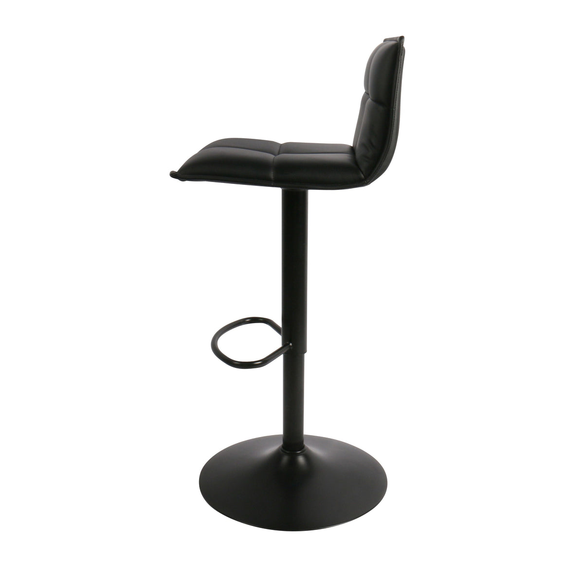 Chaise snack PU noir et pied piston noir