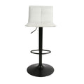 Chaise snack PU blanc et pied piston noir