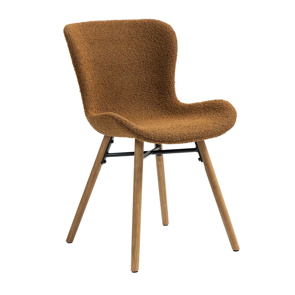 Chaise repas effet bouclette cuivre