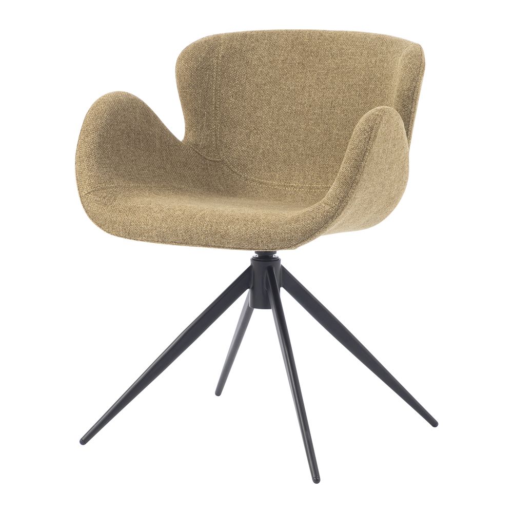 Chaise repas accoudoir tissu kaki
