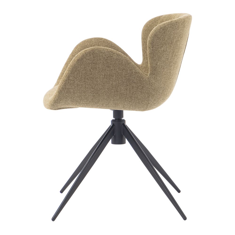 Chaise repas accoudoir tissu kaki