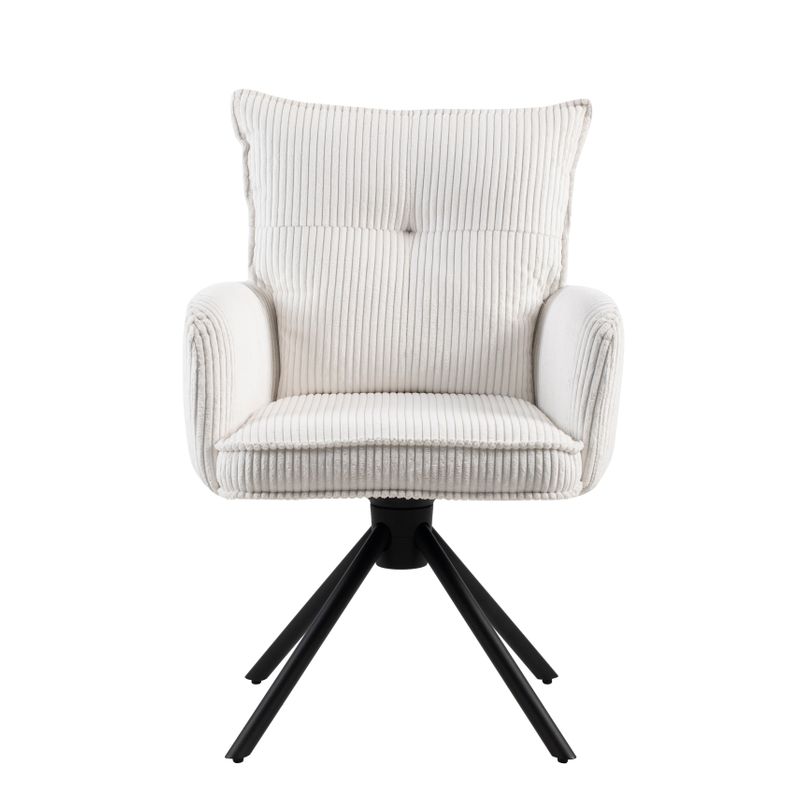 Chaise repas velours c?telé blanc