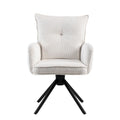 Chaise repas velours c?telé blanc