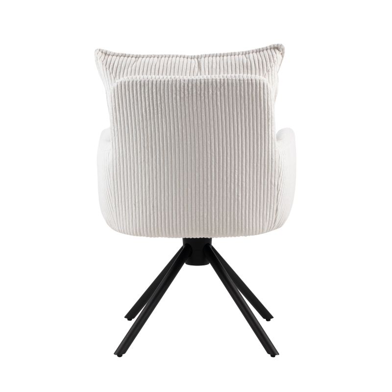 Chaise repas velours c?telé blanc