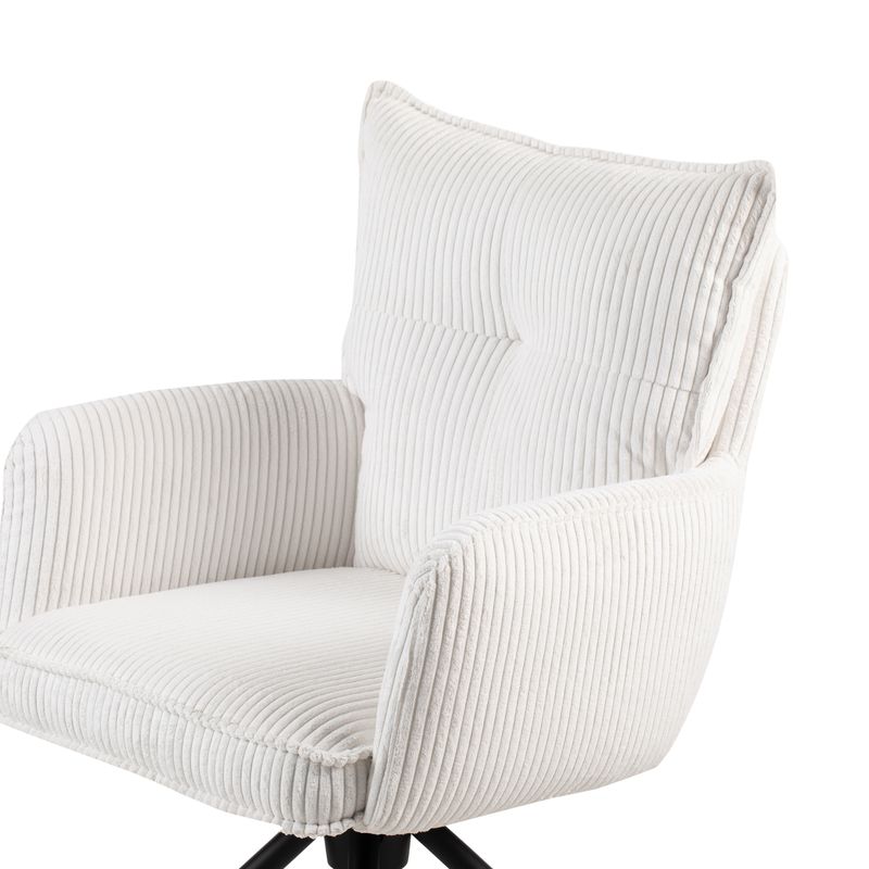 Chaise repas velours c?telé blanc