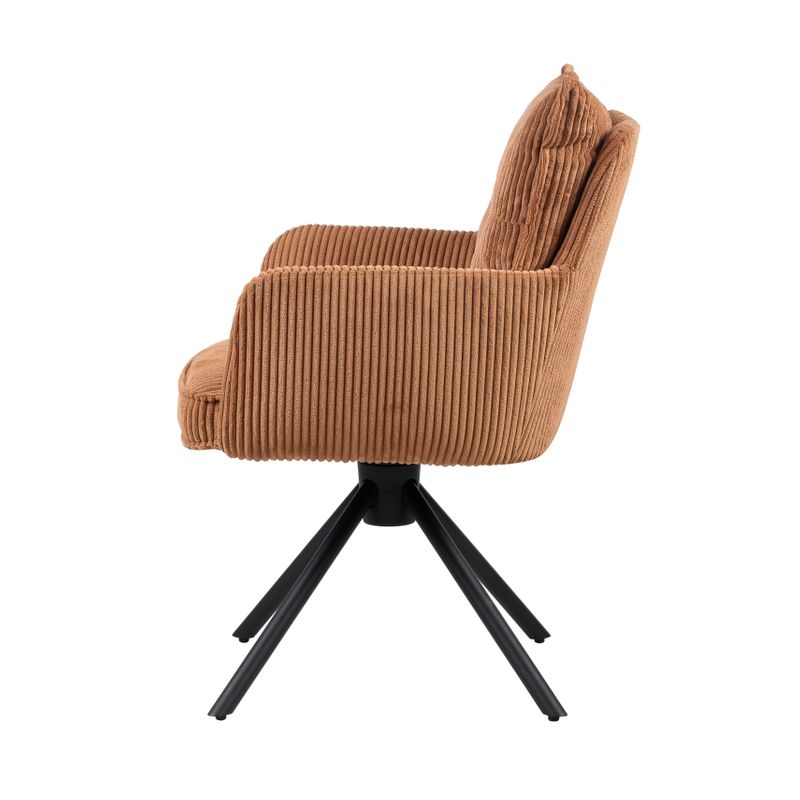 Chaise repas velours c?telé caramel