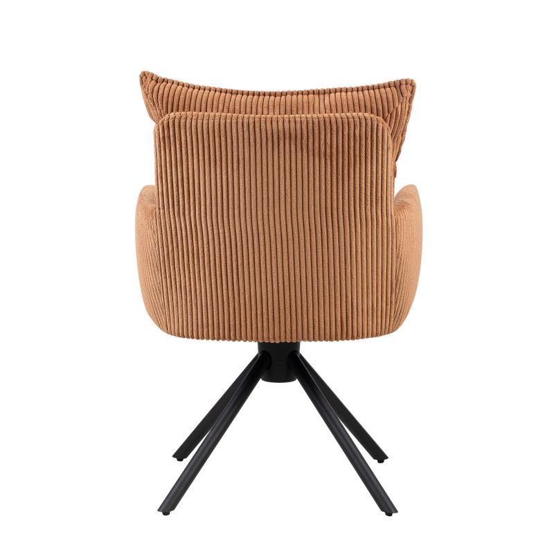 Chaise repas velours c?telé caramel