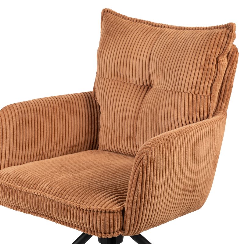 Chaise repas velours c?telé caramel