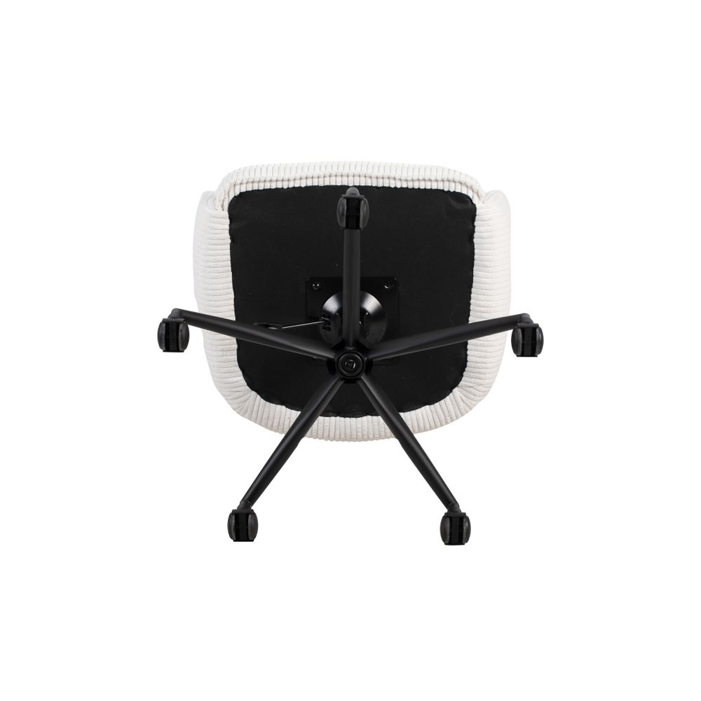Chaise de bureau velours c?telé blanc
