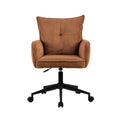 Chaise de bureau velours c?telé caramel