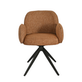 Chaise repas accoudoir tissu caramel