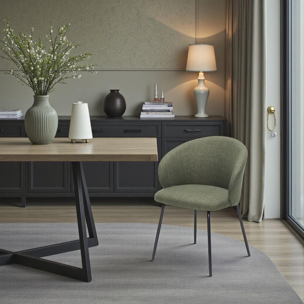 Chaise repas tissu kaki