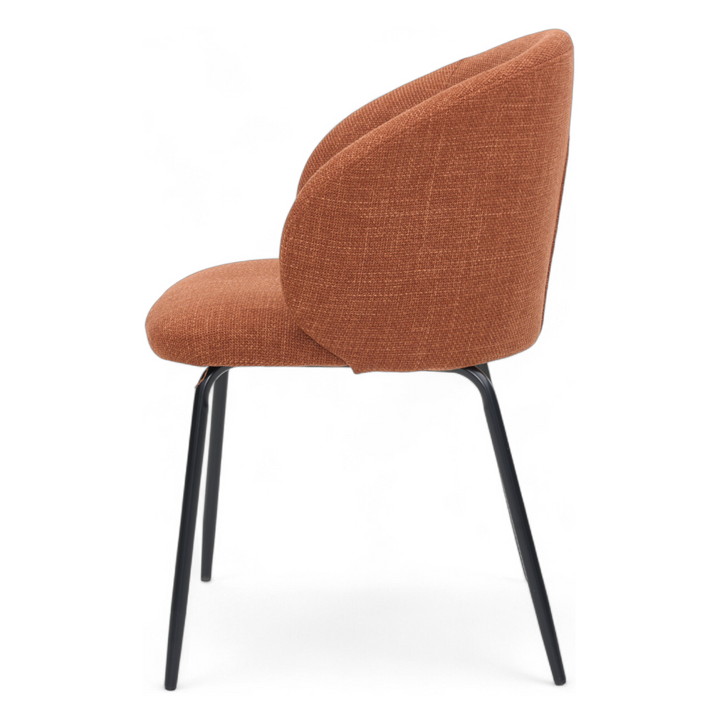 Chaise repas tissu caramel