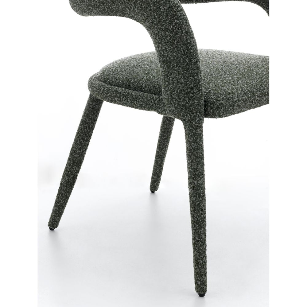 Chaise repas full bouclette vert