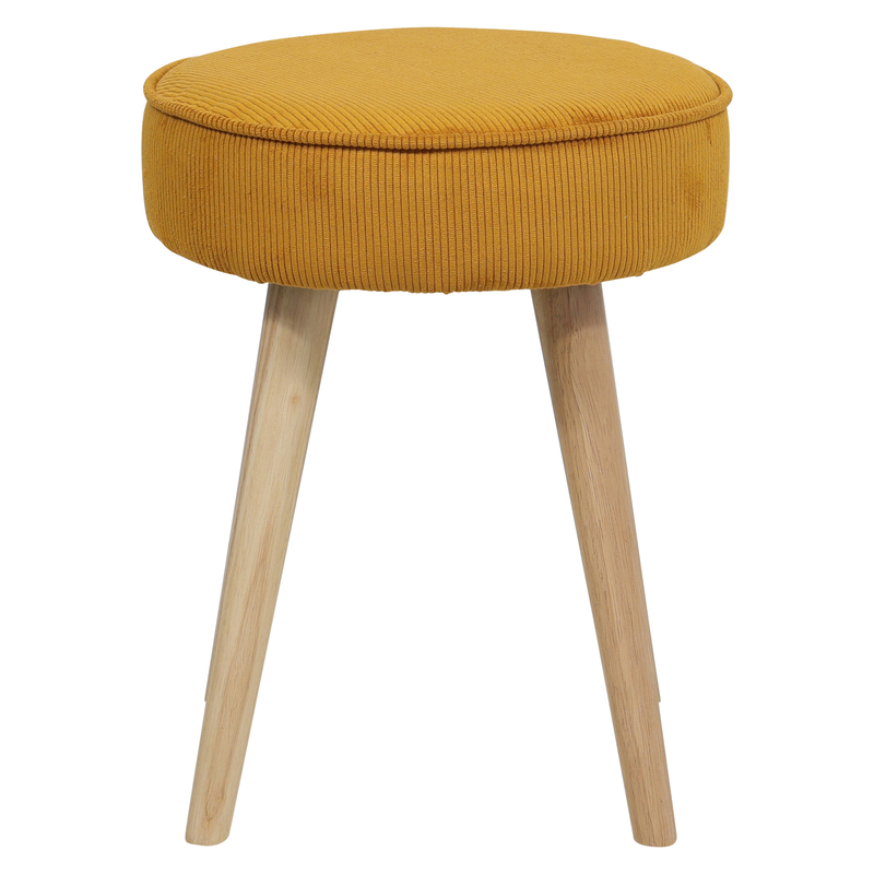 Pouf velours c?telé abricot
