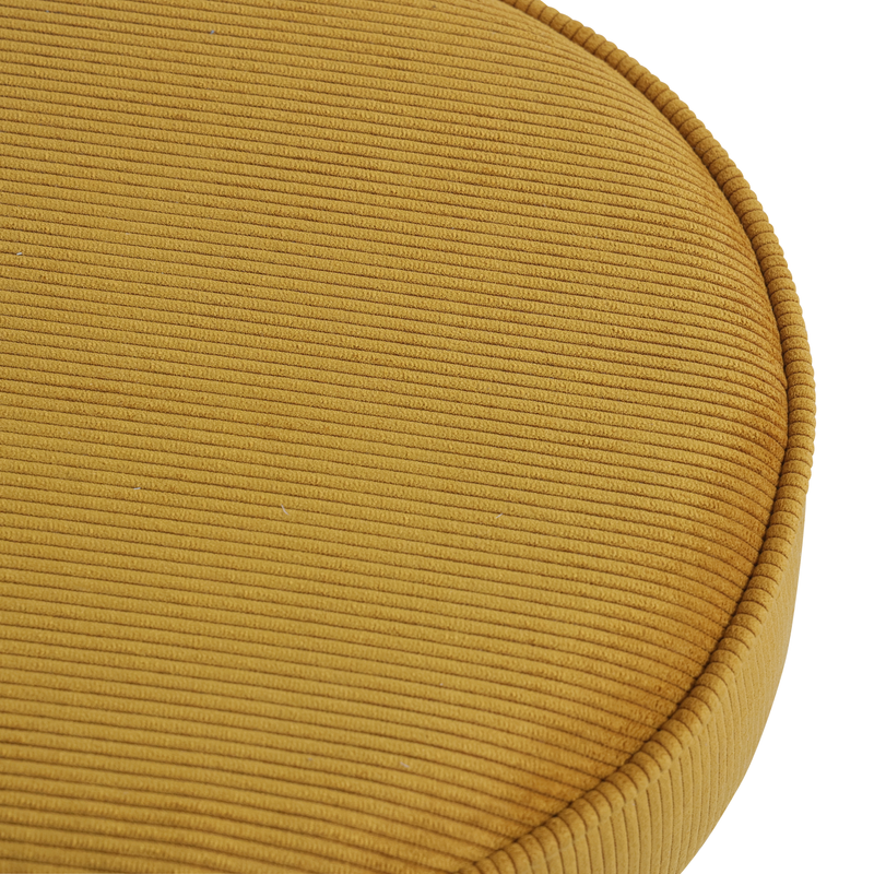 Pouf velours c?telé abricot