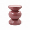 Bout de canapé rond émail framboise