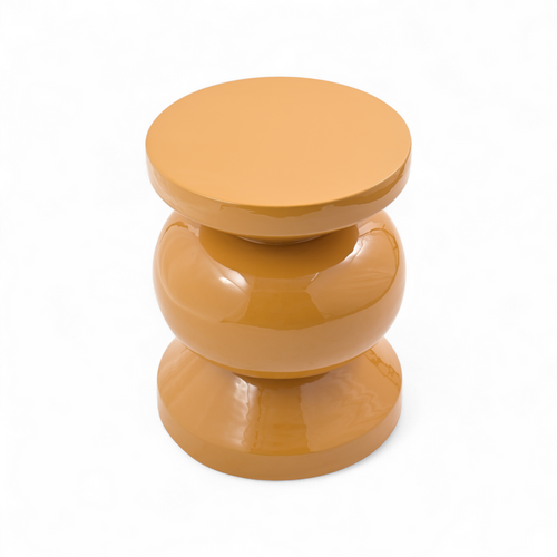 Bout de canapé rond émail bronze
