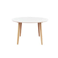 Table repas 100-180 cm blanc avec 2 allonges
