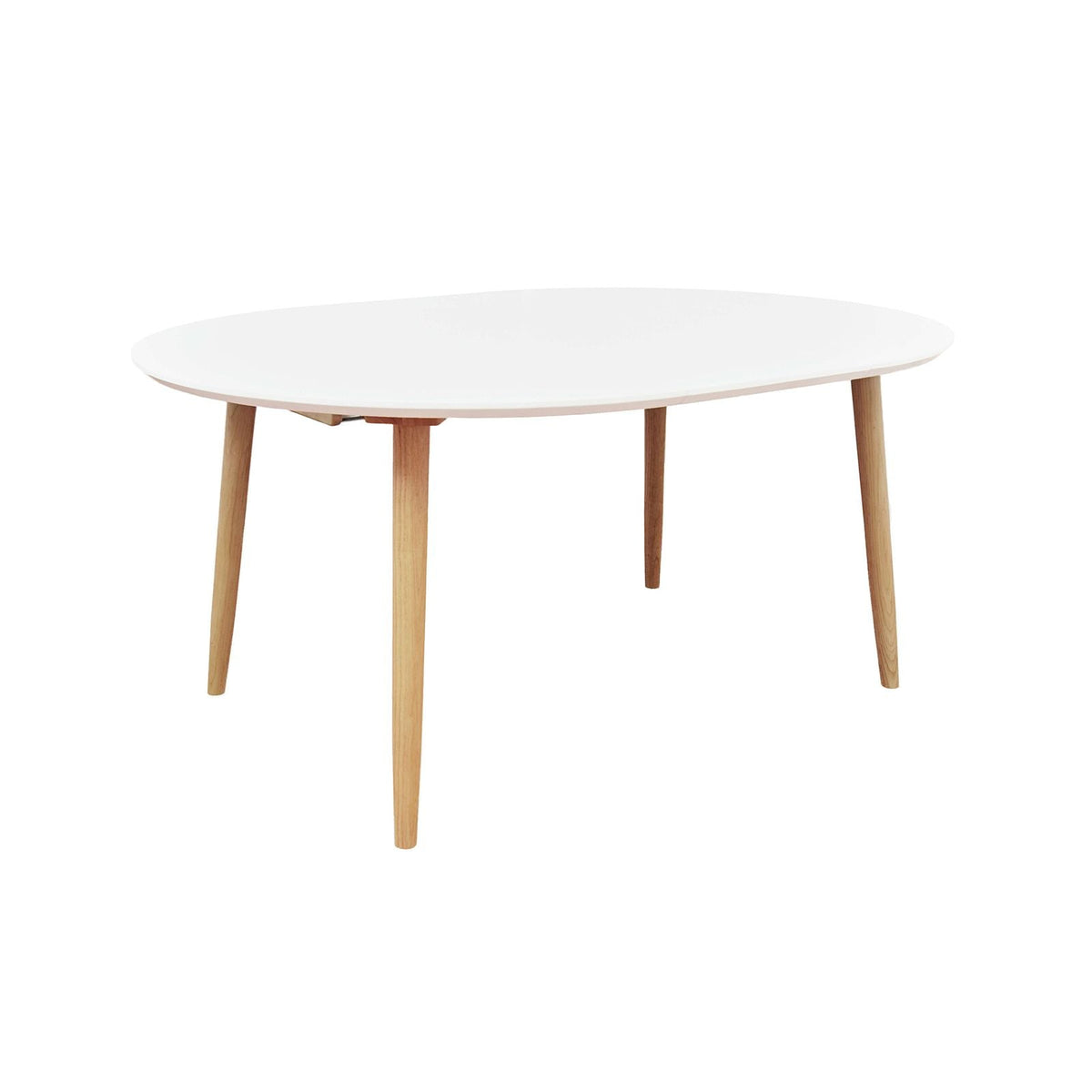 Table repas 100-180 cm blanc avec 2 allonges