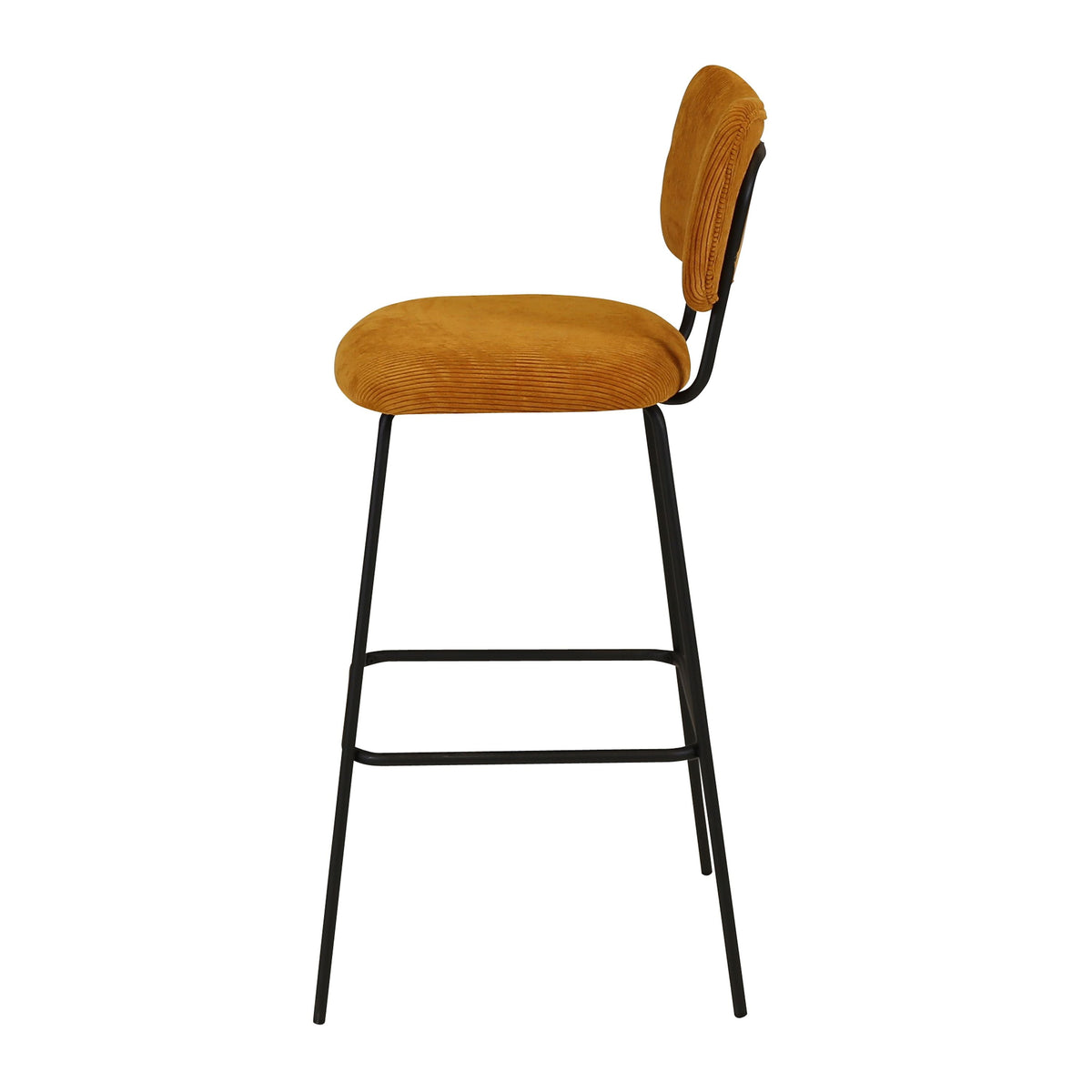 Chaise de bar velours c?telé ocre SEMA