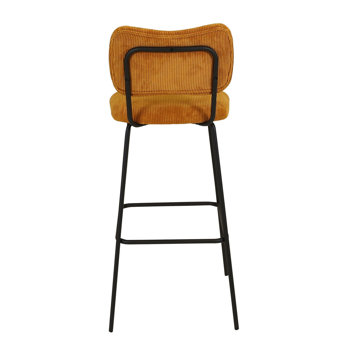 Chaise de bar velours c?telé ocre SEMA