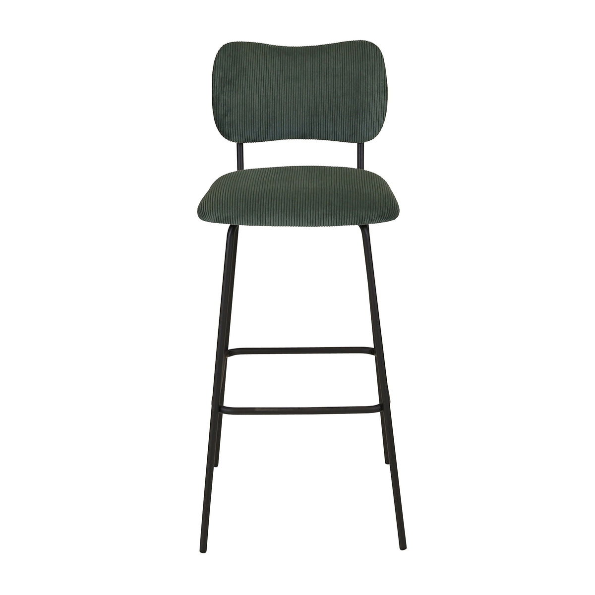 Chaise de bar velours c?telé vert foncé SEMA