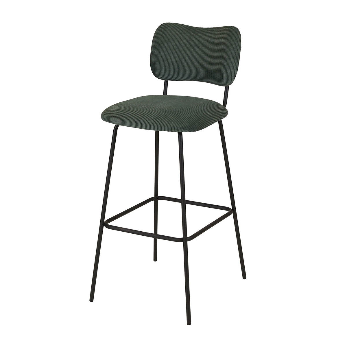 Chaise de bar velours c?telé vert foncé SEMA