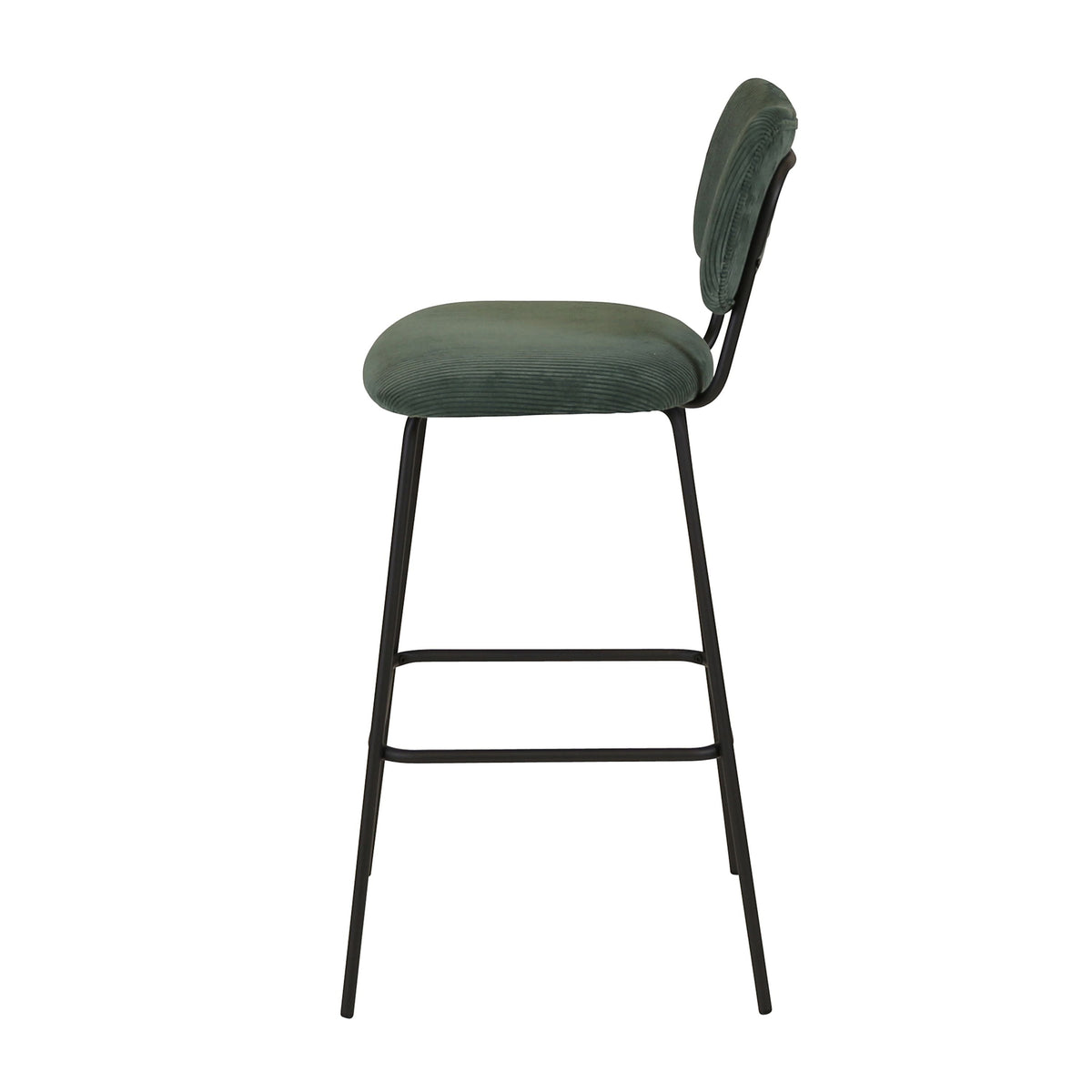 Chaise de bar velours c?telé vert foncé SEMA