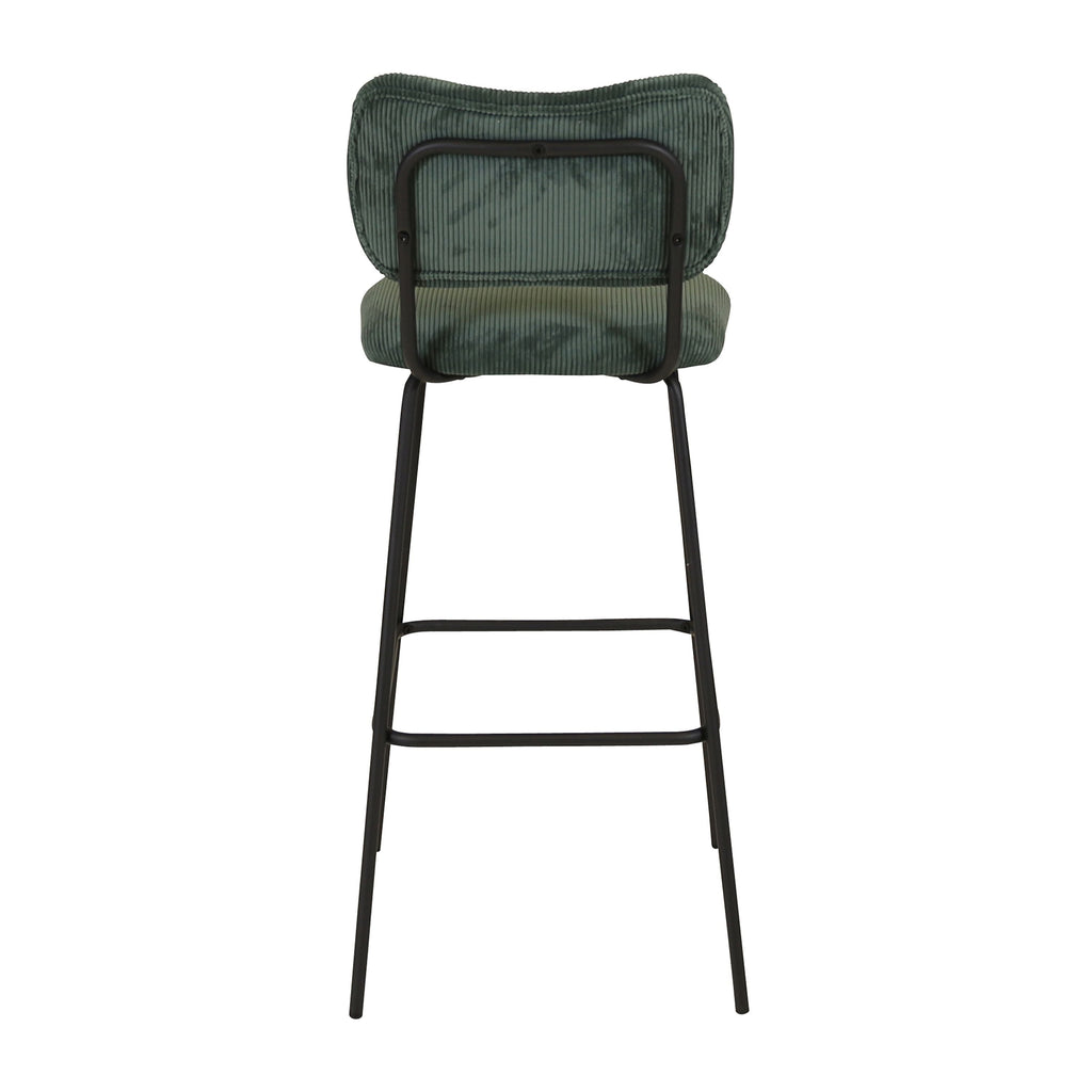 Chaise de bar velours c?telé vert foncé SEMA