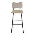 Chaise de bar velours c?telé gris clair SEMA