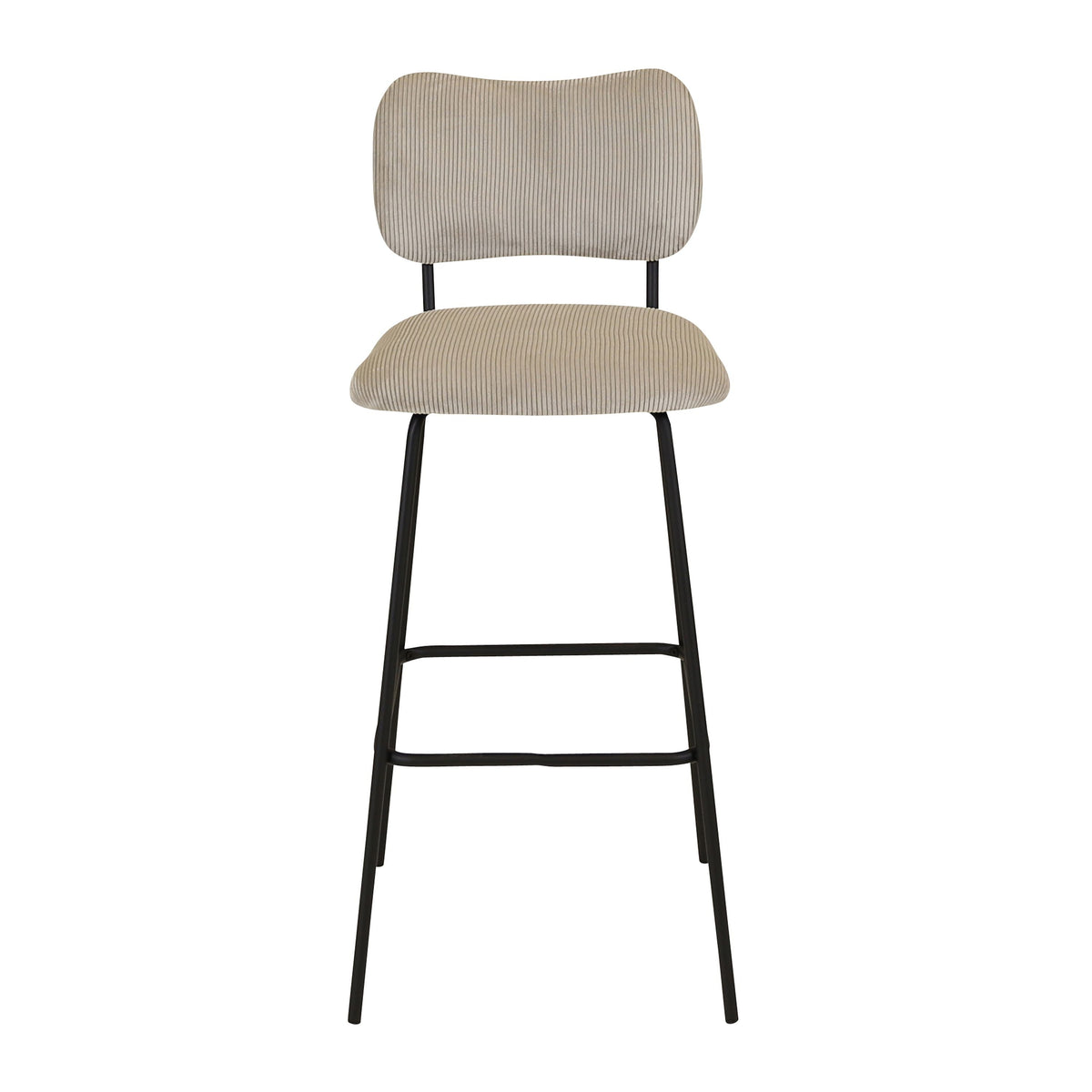 Chaise de bar velours c?telé gris clair SEMA